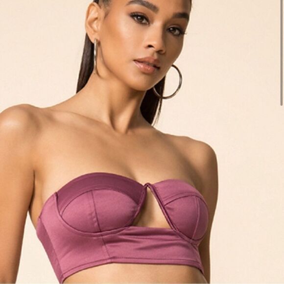 NWT Revolve x superdown kiara bustier top in Dark Mauve | Size S *top only* - Picture 4 of 11